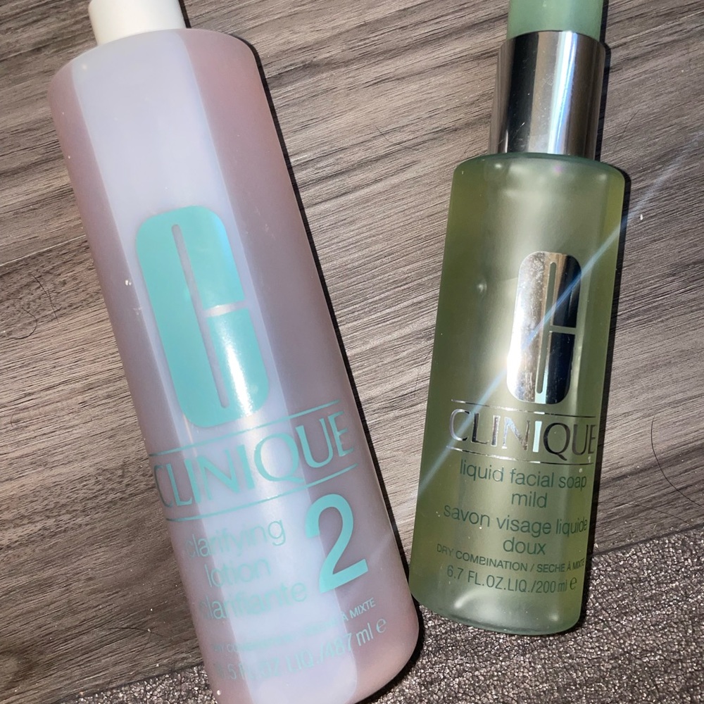 New Clinique cleanser and toner bottles Xl size